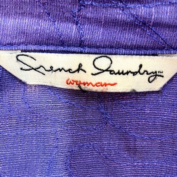 French Laundry Woman Purple Linen Silk Blend Button Up BlousePlus Size 2X - Picture 4 of 16